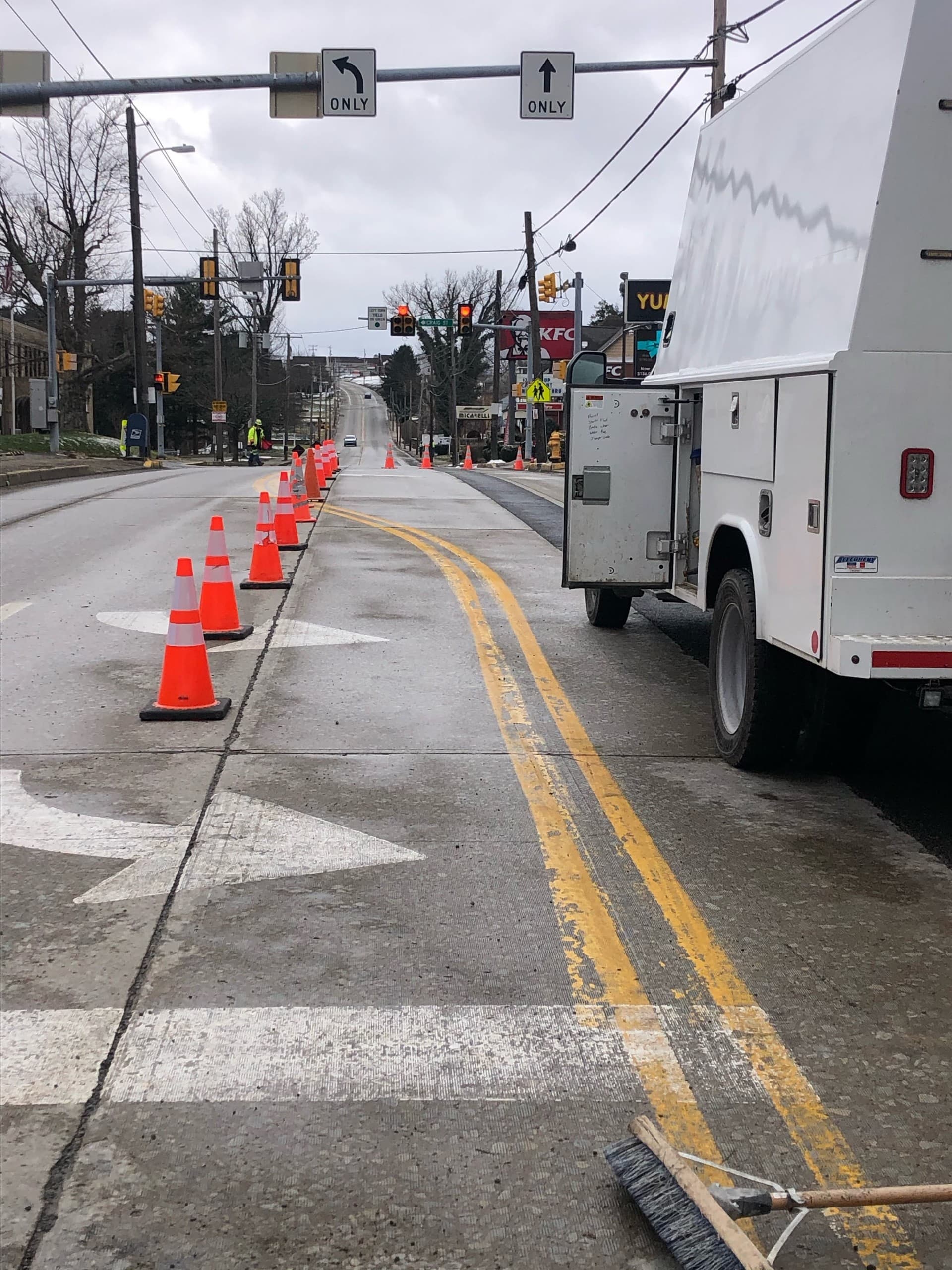 Municipal utility excavation work near Elizabeth, PA